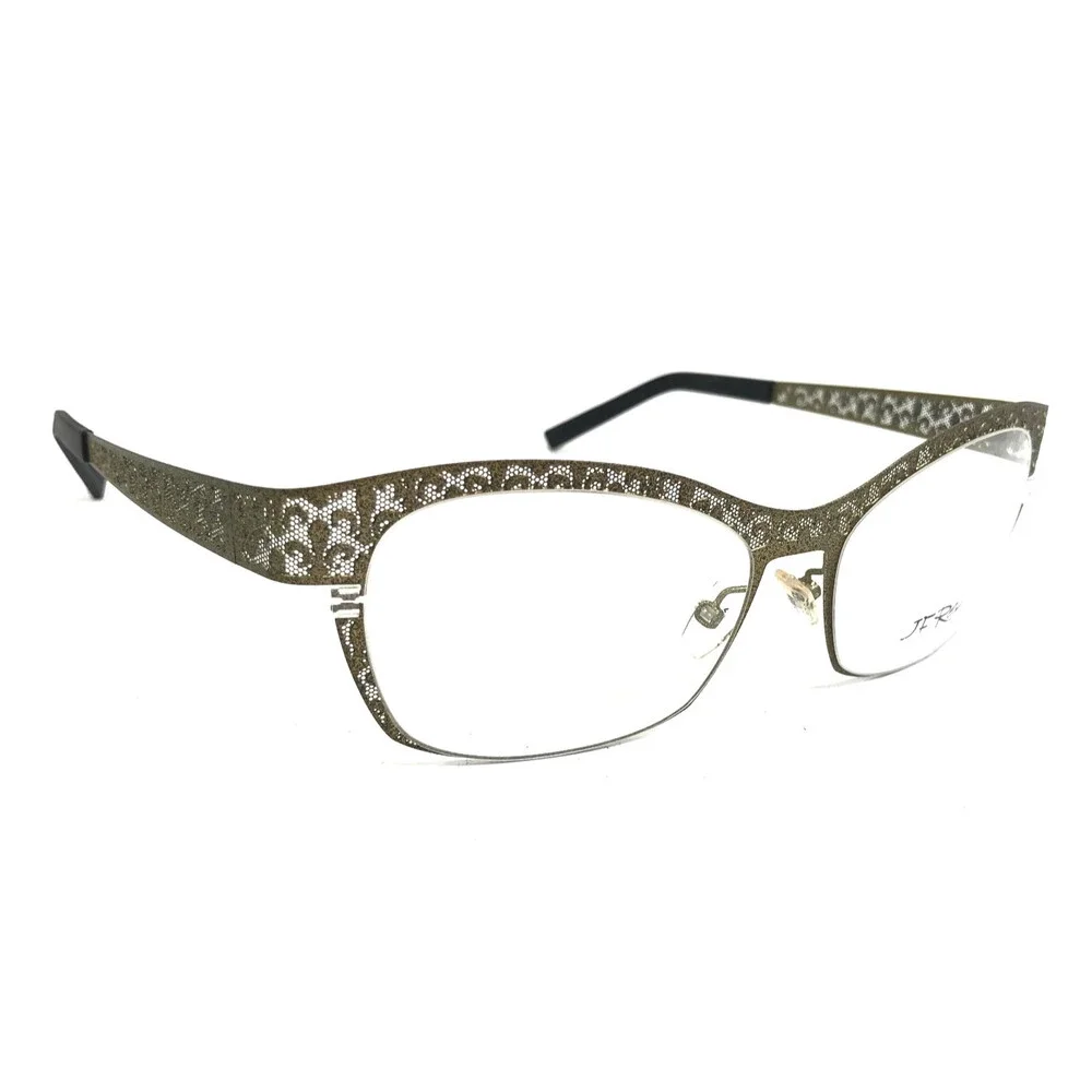 J.F. Rey Eyeglasses Frames JF2559 6565 Khaki Olive Green Fleur De Lis 53-16-132